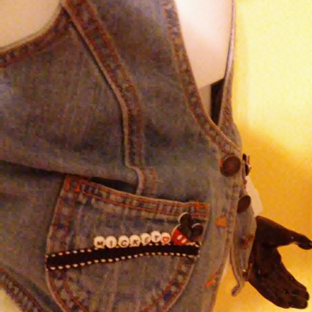 Customized Mickey Minnie denim vest - Picture 8 of 11
